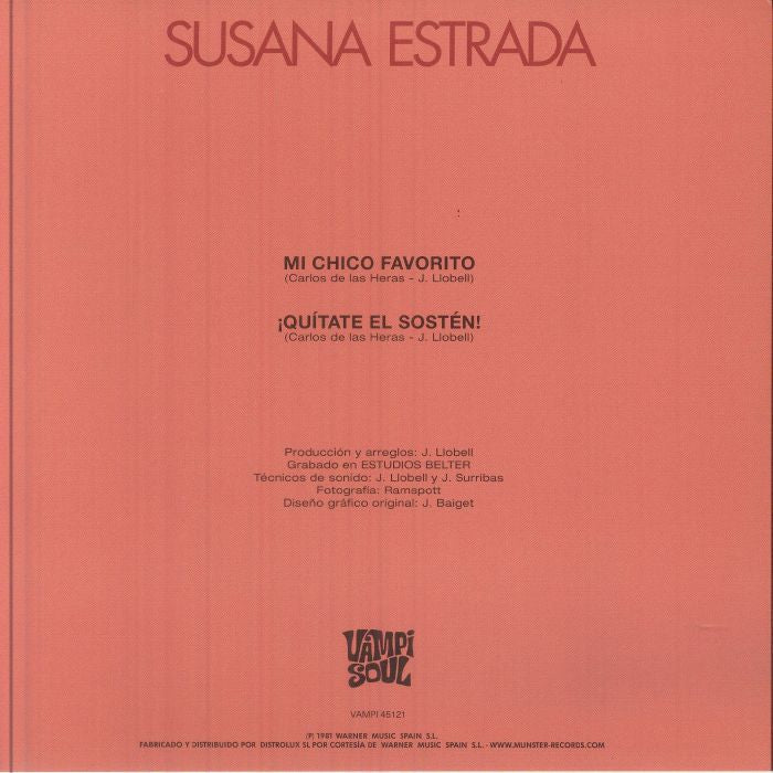 Susana Estrada – Mi Chico Favorito (7", Vampi Soul, 2026) Back Cover