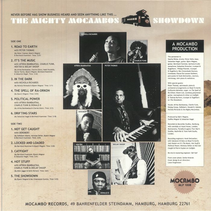 The Mighty Mocambos – Showdown (10th Anniversary) (LP+7", Gold, Mocambo, 2025) Back Cover