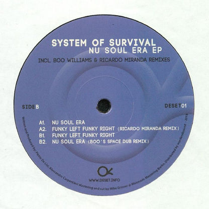 System Of Survival – Nu Soul Era EP (12", Deset, 2018) Back Cover