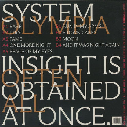 System Olympia – Double Climax (LP, Okay Nature Records, 2026) Back Cover