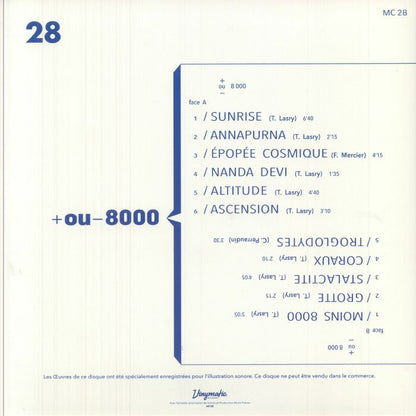 T. Lasry F. Mercier C. Perraudin – + Ou - 8000 (LP, Vinymatic RECORDS, 2025) Back Cover