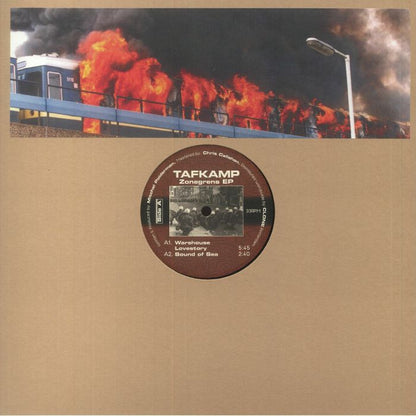 Tafkamp – Zonegrens EP (12", Orange Marbled, Rotterdam Electronix, 2023) Front Cover