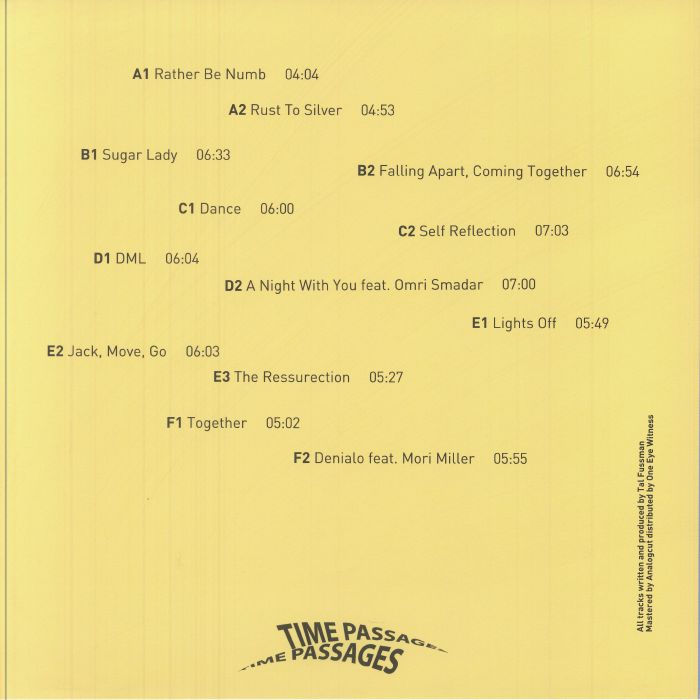 Tal Fussman – Falling Apart, Coming Together (3x12", Time Passages, 2025) Back Cover