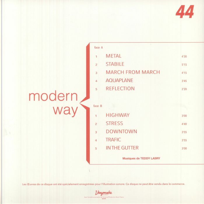 Teddy Lasry – Modern Way (LP, Vinymatic RECORDS, 2025) Back Cover