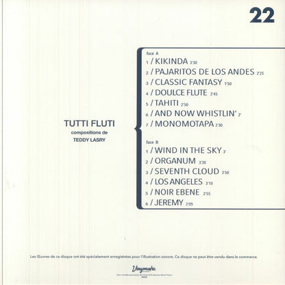 Teddy Lasry – Tutti Fluti (LP, Vinymatic RECORDS, 2025) Back Cover
