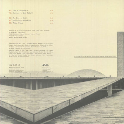 Telemaco Xavier Quintet – Time Pawn (12", Apnea, 2025) Back Cover