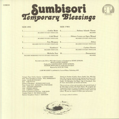 Temporary Blessings – Sumbisori (LP, Orange & Brown Splatter, College Of Knowledge Records, 2025) Back Cover