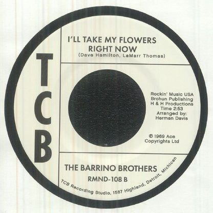 The Barrino Brothers – Just A Mistake / I'll Take My Flowers Right Now (7", Remined, 2026) Back Cover