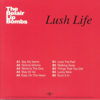 The Belair Lip Bombs – Lush Life (LP, Third Man Records, 2024) Back Cover