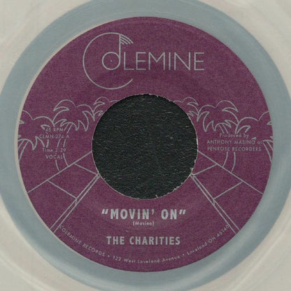 The Charities – Movin' On (7", silver marbled, Colemine, 2026) Front Cover