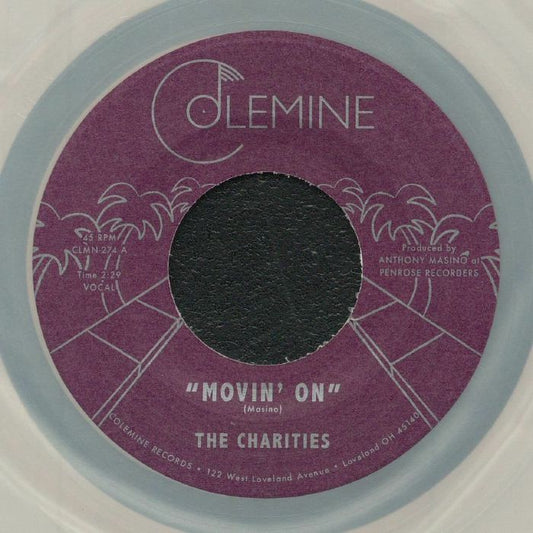 The Charities – Movin' On (7", silver marbled, Colemine, 2026) Front Cover