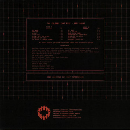 The Colours That Rise – Grey Doubt (LP, Rhythm Section International, 2020) Back Cover