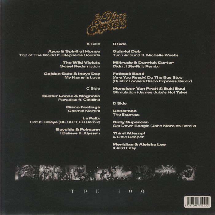Various – The Disco Express: TDE 100 (2x12", The Disco Express, 2025) back cover