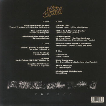 Various – The Disco Express: TDE 100 (2x12", The Disco Express, 2025) back cover