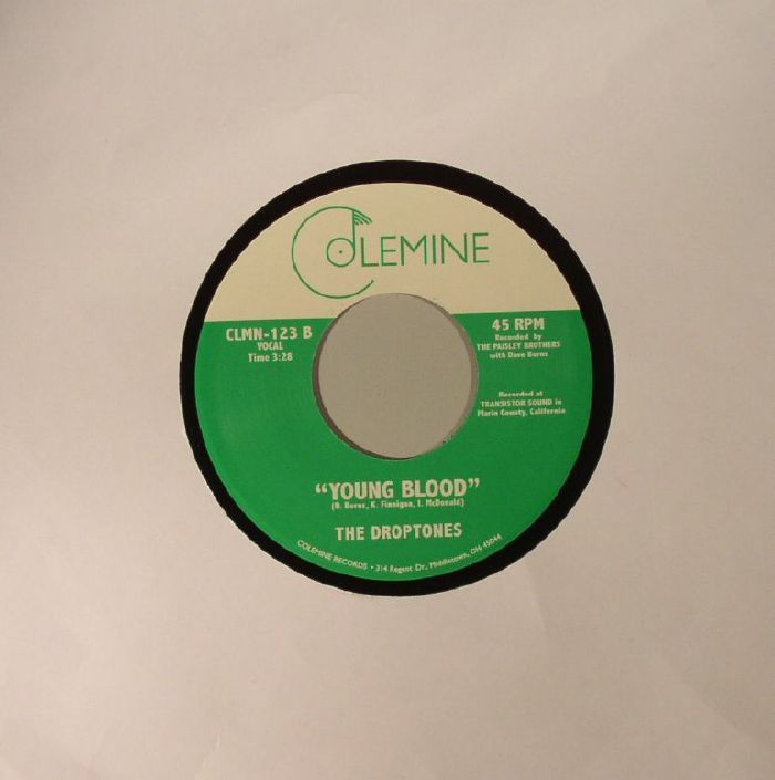 The Droptones – Don't Get Caught / Young Blood (7", Colemine Records, 2021) Back Cover