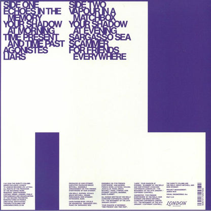 The Durutti Column – Renascent (LP, Yellow Transparent, London Records, 2026) Back Cover
