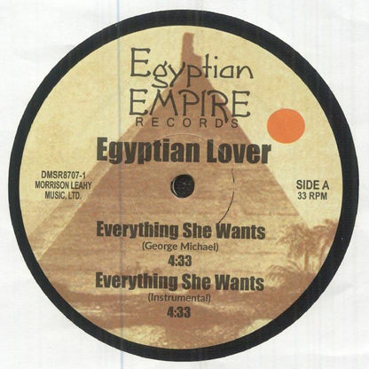 Egyptian Lover – Everything She Wants (12", Egyptian Empire Records, 2026) Front Cover