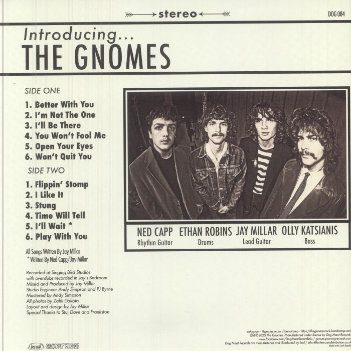 The Gnomes – The Gnomes (LP, Dog Meat, 2025) Back Cover