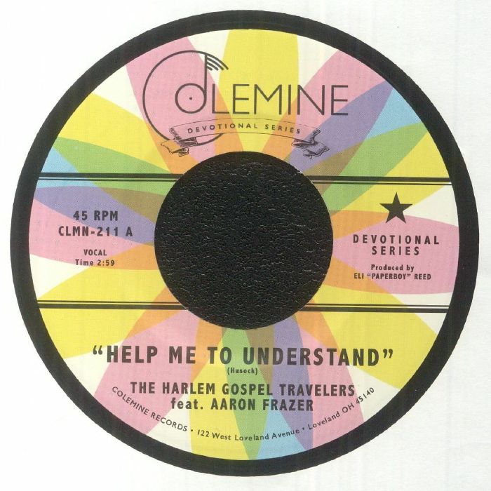 The Harlem Gospel Travelers feat. Aaron Frazer – Help Me To Understand (7", Clearwater Blue, Colemine Records, 2023) Front Cover