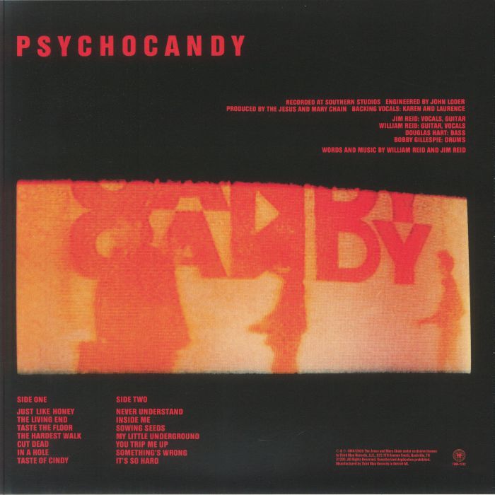 The Jesus And Mary Chain – Psychocandy (LP, Hot Honey Gold, Third Man Records, 2025) back cover