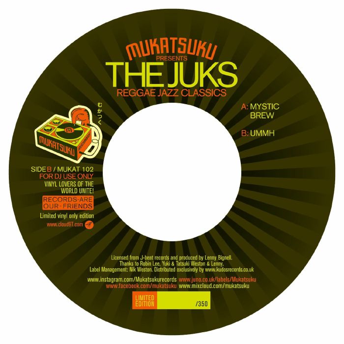 The Juks – Reggae Jazz Classics (7", Mukatsuku Records, 2025) Front Cover