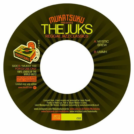The Juks – Reggae Jazz Classics (7", Mukatsuku Records, 2025) front cover