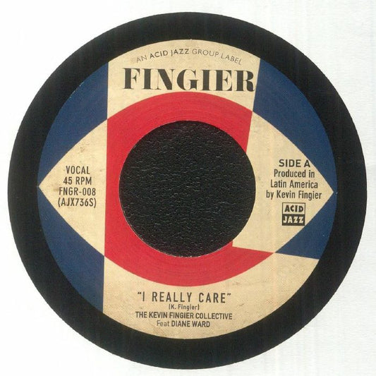 The Kevin Fingier Collective Feat Diane Ward – I Really Care / The Great Akerman (7", Acid Jazz, Fingier, 2025) front cover