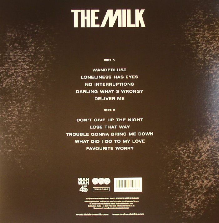 The Milk – Favourite Worry (LP, Wah Wah 45s, 2015) Back Cover