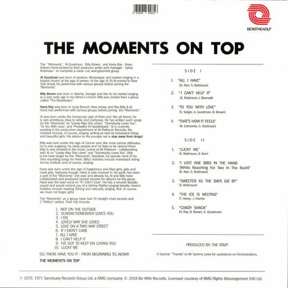 The Moments – On Top (LP, 180g, Be With Records, 2018) Back Cover
