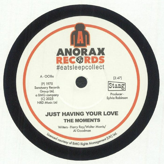 The Moments / The Rimshots – Just Having Your Love / Do What You Feel Pt. 1 (7", Anorax Records, 2025) Front Cover