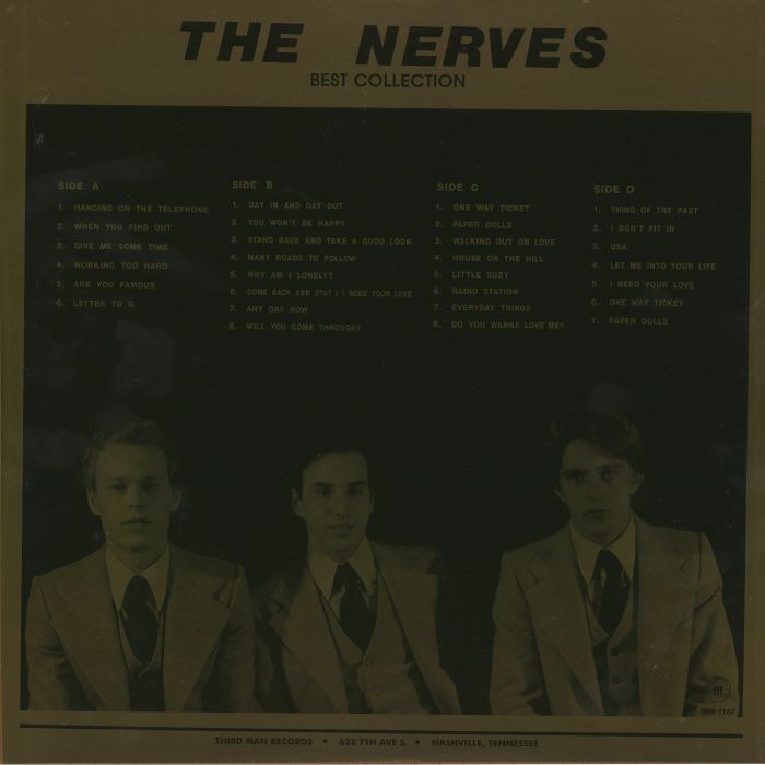 The Nerves – Best Collection (2xLP, gatefold, Third Man, 2026) Back Cover