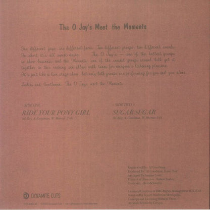 O'Jays The Moments – Ride Your Pony Girl / Sugar Sugar (7", Dynamite Cuts, 2022) Back Cover