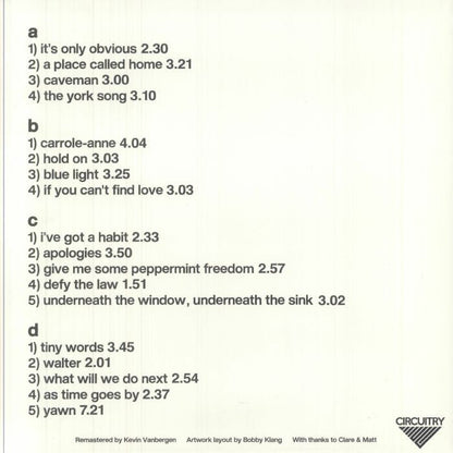 The Orchids – Lyceum (LP+LP, Circuitry, 2025) back cover