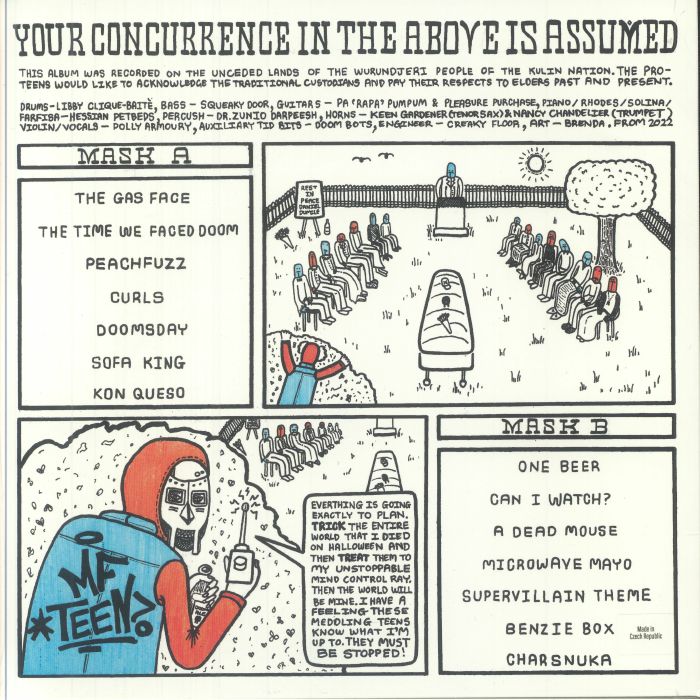 The Pro-Teens – MF TEEN: Your Concurrence In The Above Is Assumed (LP, College Of Knowledge Records, 2025) Back Cover