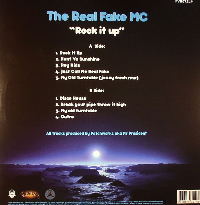 The Real Fake MC – Rock It Up (LP, Favorite Recordings, 2012) Back Cover