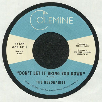 The Resonaires – Standing With You (7", Colemine Records, 2021) Back Cover