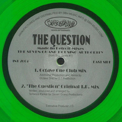 The Seven Grand Housing Authority – The Question (Made In Detroit Mixes) (12", Green Transparent, Intangible Records & Soundworks, 2024) Front Cover
