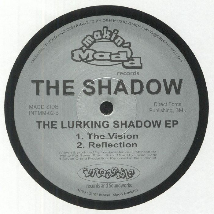 The Shadow – The Lurking Shadow EP (12", Makin' Madd Records, 2023) Back Cover