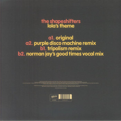 The Shapeshifters – Lola's Theme (12", Glitterbox, 2026) Back Cover
