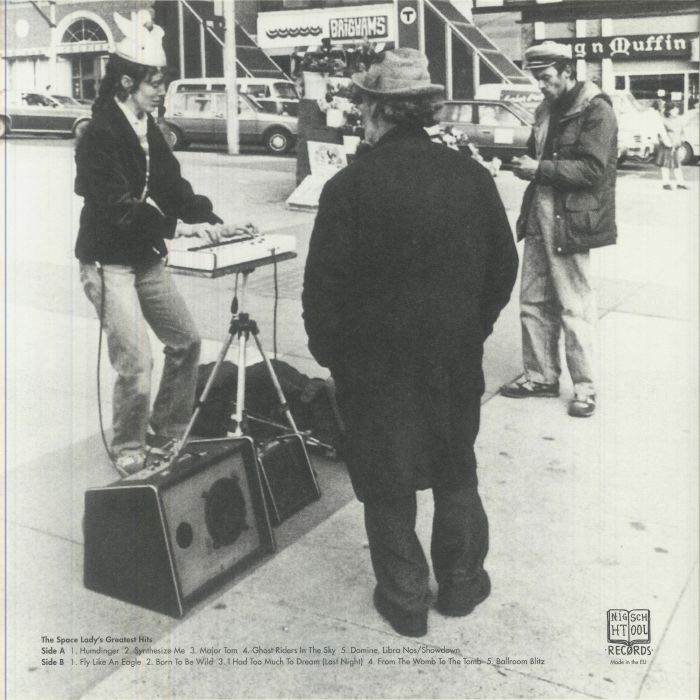 The Space Lady – The Space Lady's Greatest Hits (LP, Frosted Clear, Night School, 2026) Back Cover