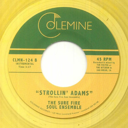 The Sure Fire Soul Ensemble – City Heights (7", Yellow transparent, Colemine Records, 2022) Back Cover