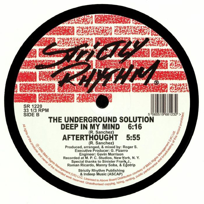 The Underground Solution – Luv Dancin' (12", Strictly Rhythm, 2017) Back Cover