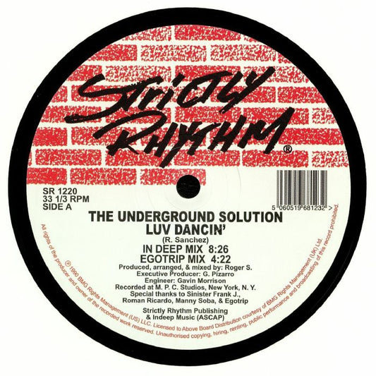 The Underground Solution – Luv Dancin' (12", Strictly Rhythm, 2017) Front Cover
