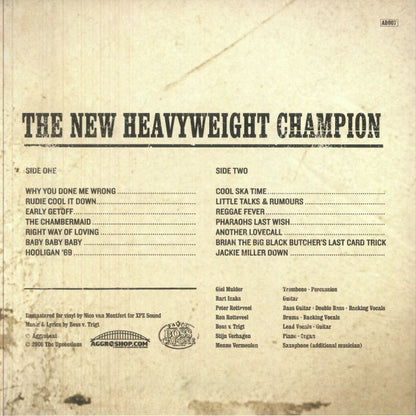 The Upsessions – The New Heavyweight Champion (LP, Pink, Aggrobeat, 2026) Back Cover
