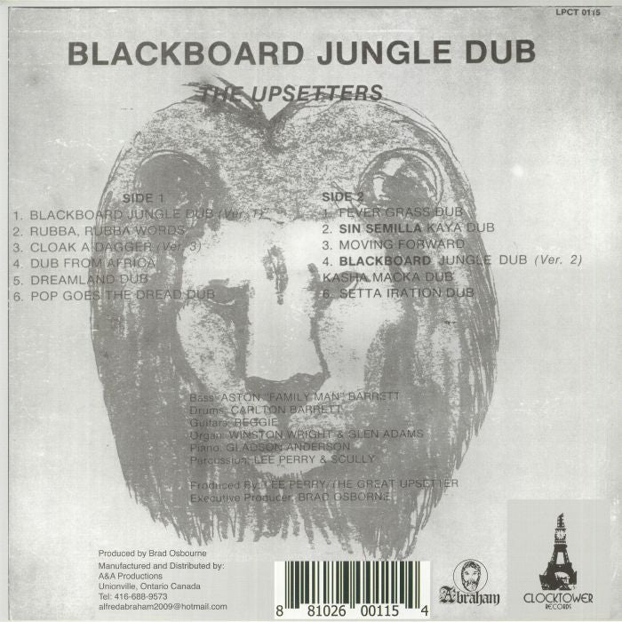The Upsetters – Blackboard Jungle Dub (LP, Restored, Clocktower Records, 2024) Back Cover