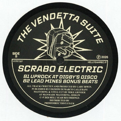The Vendetta Suite – Scrabo Electric (12", Hell Yeah, 2026) Back Cover