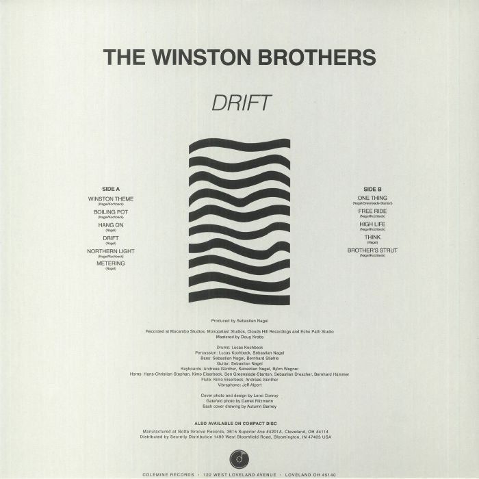 The Winston Brothers – Drift (LP, Colemine Records, 2022) Back Cover