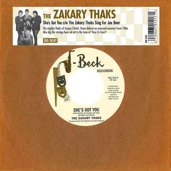 The Zakary Thaks – She's Got You (7", J-Beck Records, 2013) Front Cover