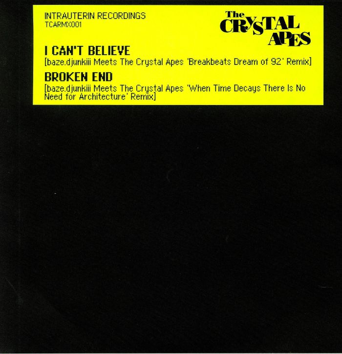 TheCrystalApes – TCARMX001 (7", Intrauterin Recordings, 2019) Front Cover