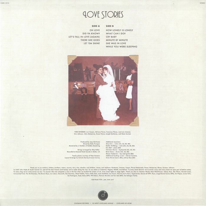 Thee Sinseers – Love Stories (LP, Colemine Records, 2026) Back Cover
